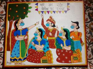 Corona Fight Message With Paintings
