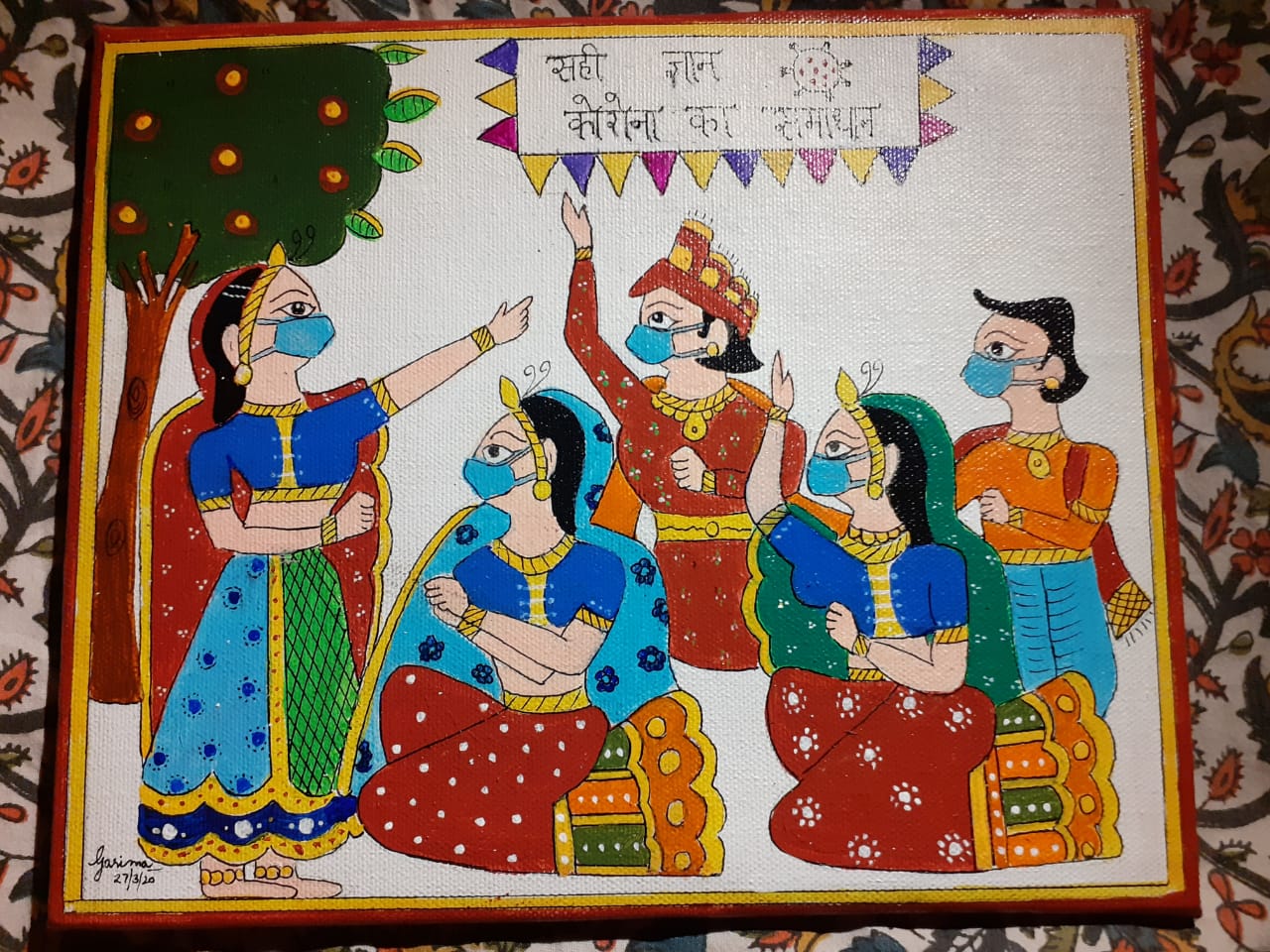 Fight Corona Social Message Via Folk Paintings