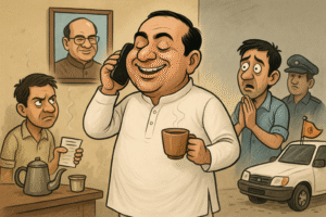 मेरी बात हो गई है ऊपर-व्यंग्य रचना