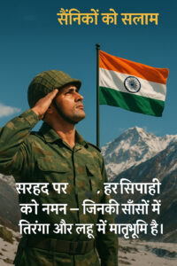 सैनिकों को सलाम-Poem-Hindi