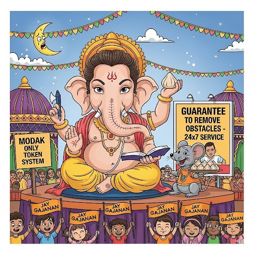 श्री गणेश चतुर्थी अवसर पर पारम्परिक संस्कृतनिष्ठ वंदना श्लोक—गणपति को विघ्नहर्ता, पार्वतीसुत, मोदकप्रिय, सिद्धिदाता, बुद्धिप्रदाता और भक्तप्रिय रूप में स्मरण करते हुए स्तुति। चित्र में गजानन भगवान को दिव्य आभा और मोदक के साथ दर्शाया गया है।
