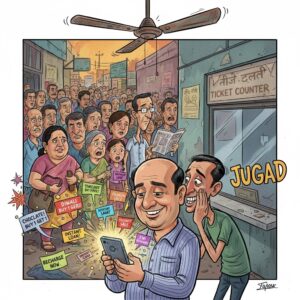 मोबाइल और लाइन का लोकतंत्र : एक व्यंग्यात्मक संस्मरण
