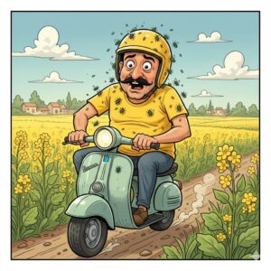 सरसों के चेपे और मेरी पीली टी-शर्ट