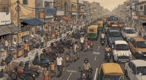 सड़कों से गायब हुए फुटपाथ : अतिक्रमण पर आँख बंद करके बैठा प्रशासन