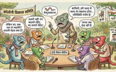 रंग बदलने के खतरे को लेकर गिरगिटों की हाई लेवल मीटिंग !