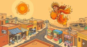 हे ग्रीष्म देवी ,हे प्रचंड तापसी