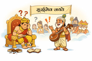 मूर्खोपाख्यानम् : देवलोक सभा में मूर्खता का महातांडव
