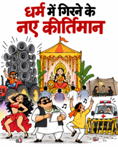 धर्म में गिरने के नए कीर्तिमान | धार्मिक पाखंड पर तीखा हिंदी व्यंग्य