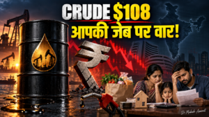 Crude Oil $108 पार: रुपया, Sensex–Nifty, महँगाई और EMI पर क्या असर पड़ेगा?